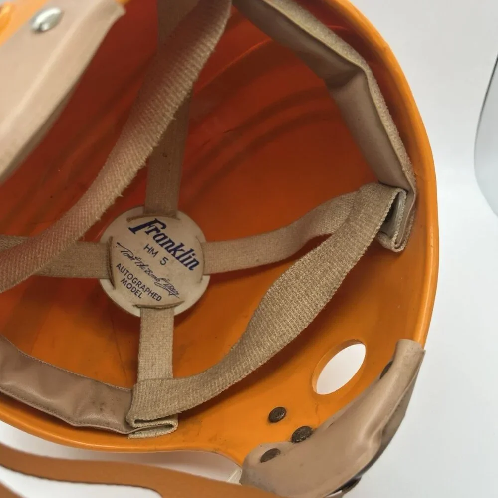 Vintage 60s Franklin HM 5 Football Helmet Tom “The Bomb” Tracy Autographed Youth